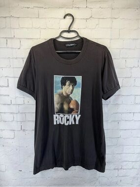 Dolce & Gabbana x Rocky Balboa Graphic T-Shirt Gray Sylvester Stallone 54